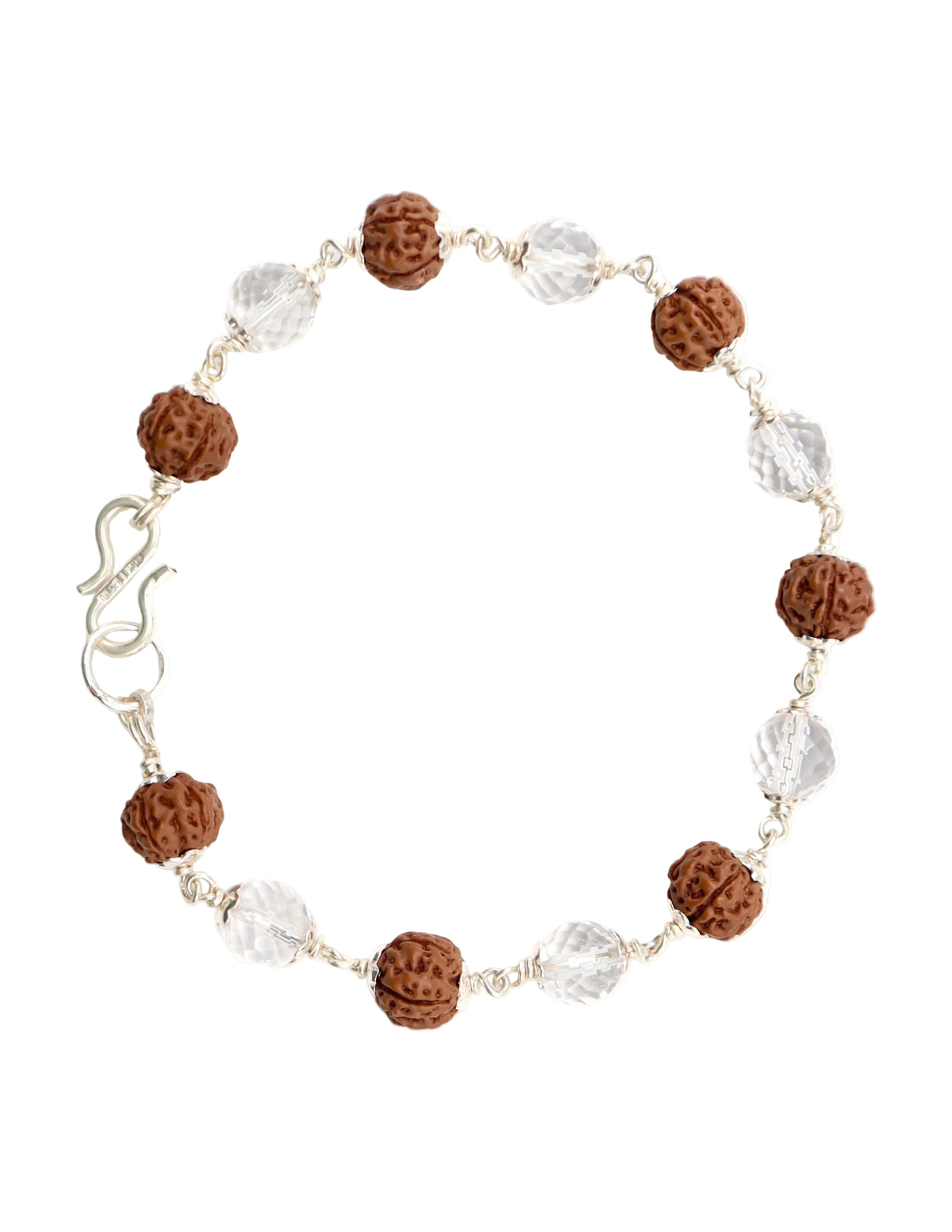 5 Mukhi Rudraksha Sphatik Bracelet | GemRishi
