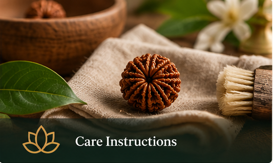 Rudraksha bead handled and stored with care