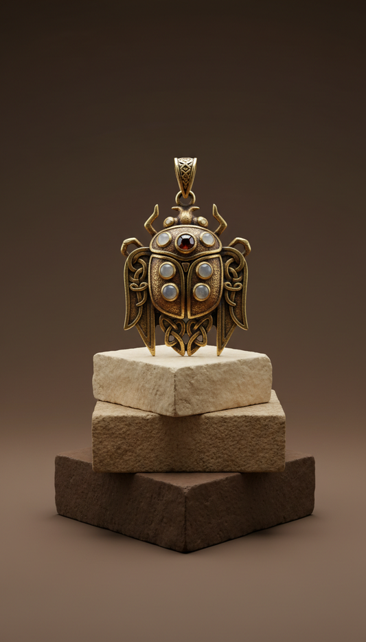 Antique Gold Om Pendant Necklace